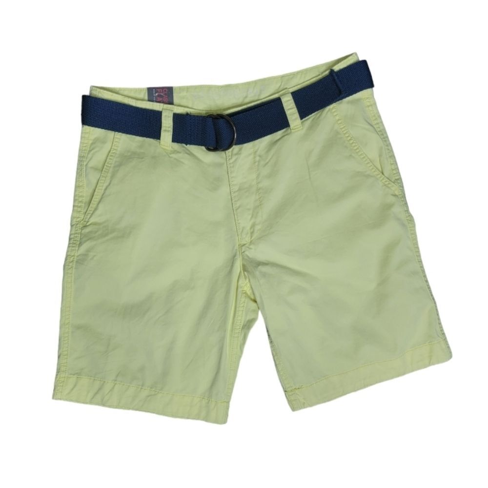 Aeropostale classic length flat front yellow shorts size 32 Bermuda  NWT *